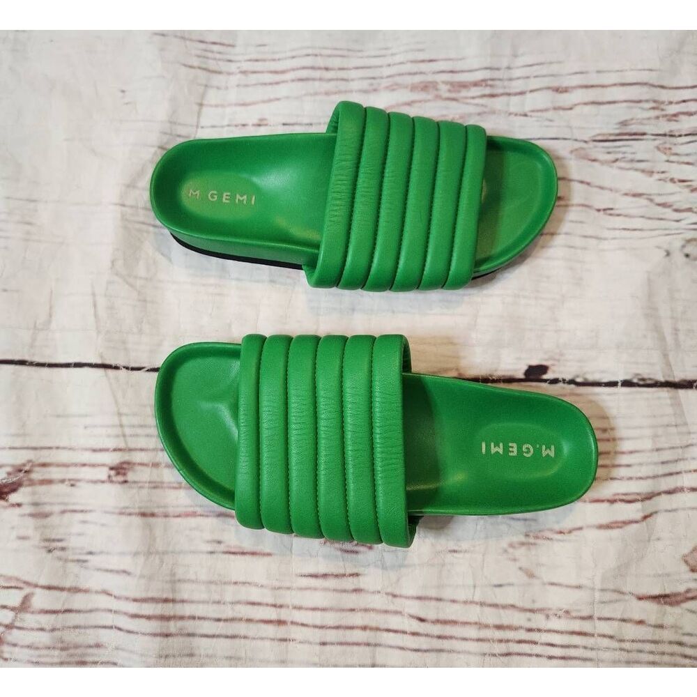 M. Gemi Green Padded Slide Sandals - Picture 5 of 6
